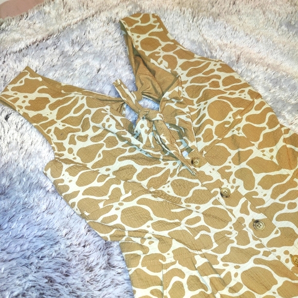 Brown and Cream Patterned Jumpsuit by B Store- Savile Row London - Picture 2 of 6